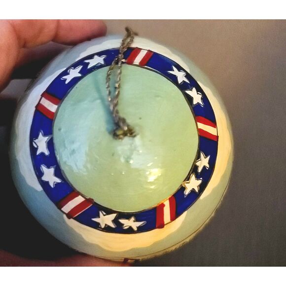 Vintage Hand Painted Baseball Game Ornament Made in India 4" Foreside? - Picture 3 of 6